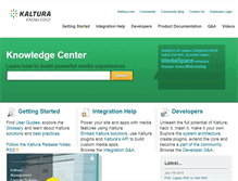 Tablet Screenshot of knowledge.kaltura.com